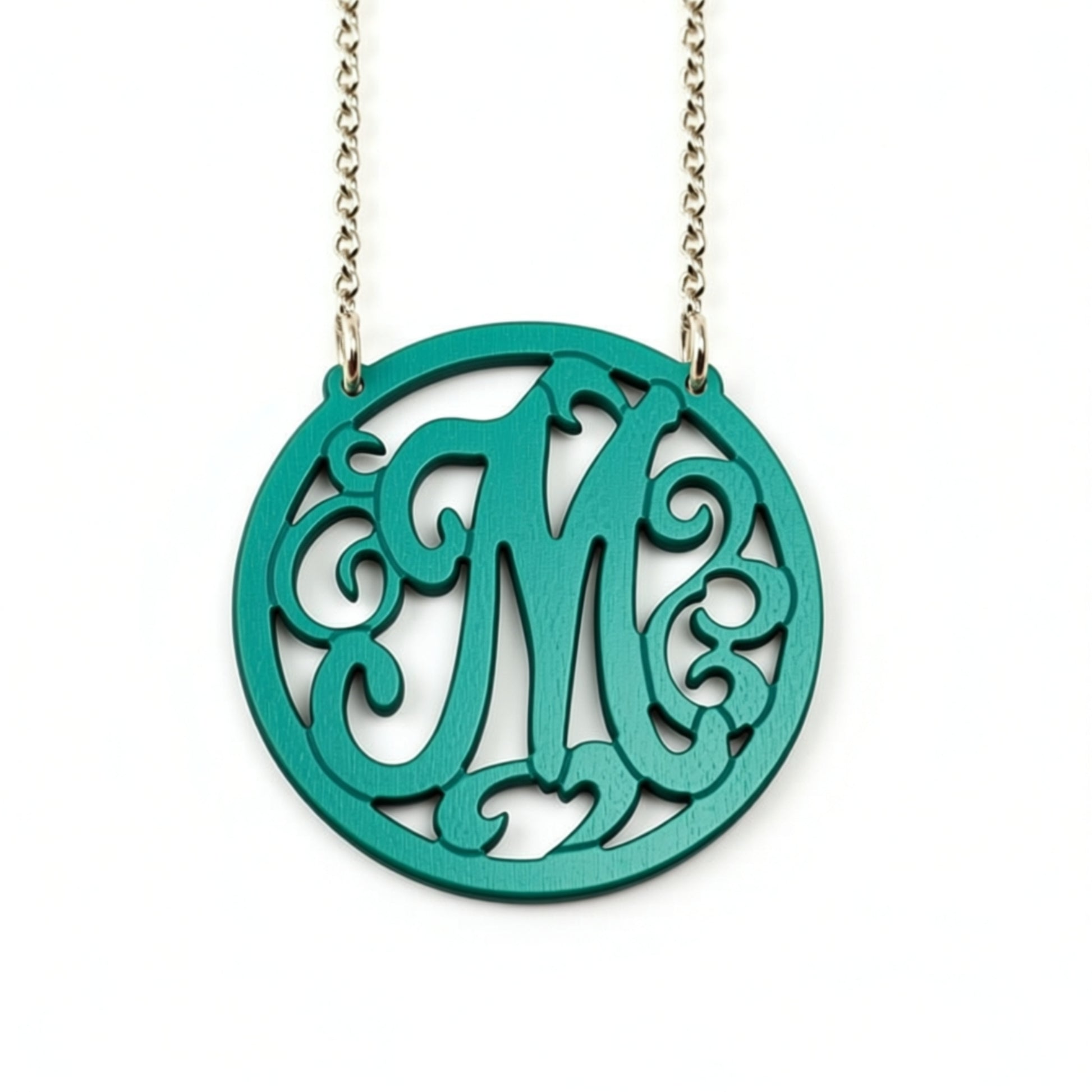 Acrylic Rimmed Initial Necklace