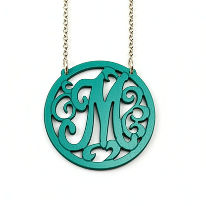 Acrylic Rimmed Initial Necklace