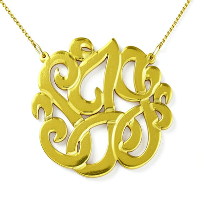 transparent yellow acrylic monogram necklace