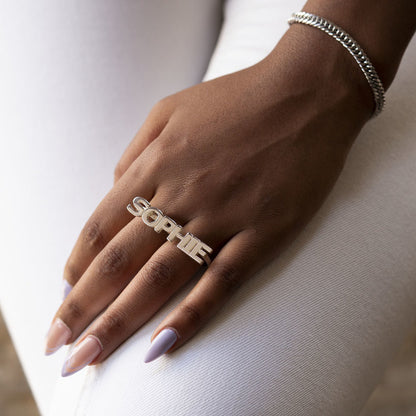 Two Finger Capital Letter Name Ring 2