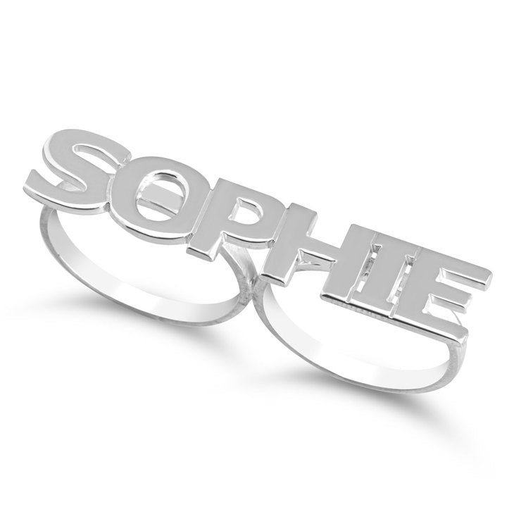 Two Finger Capital Letter Name Ring 3