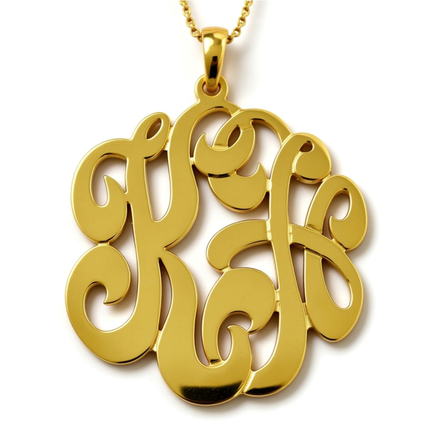 Gold Vermeil 2 Initial Monogram Necklace