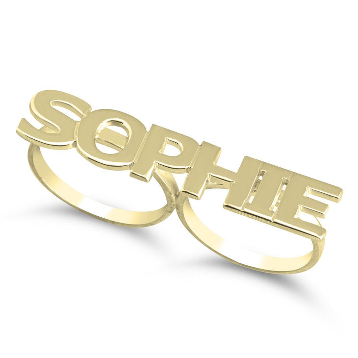 Two Finger Capital Letter Name Ring