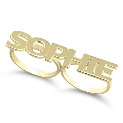 Two Finger Capital Letter Name Ring