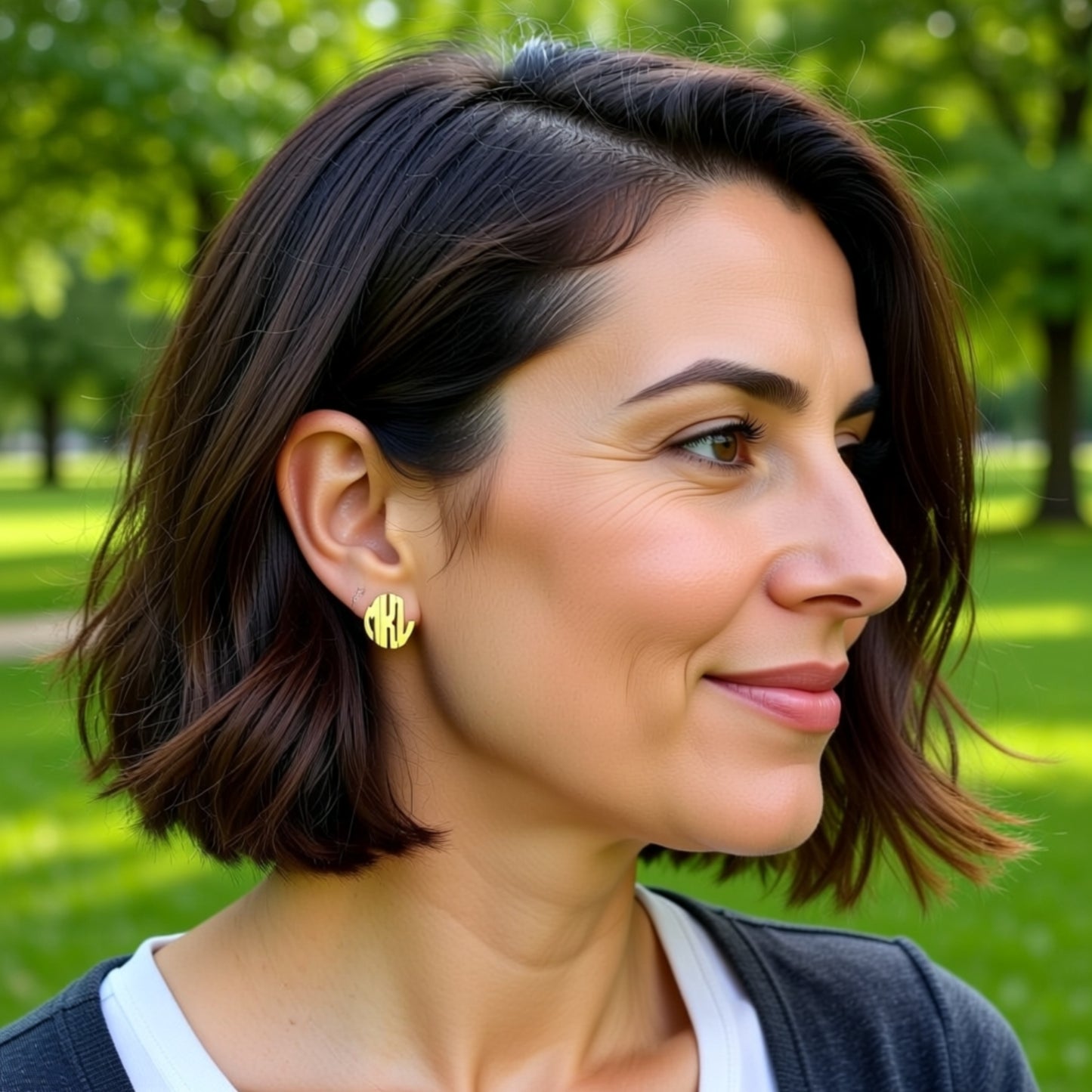 Sterling Silver Block Monogram Stud Earrings