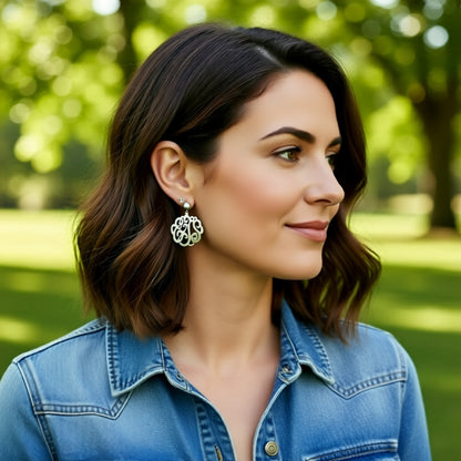 Sterling Silver Cutout Monogram Earrings