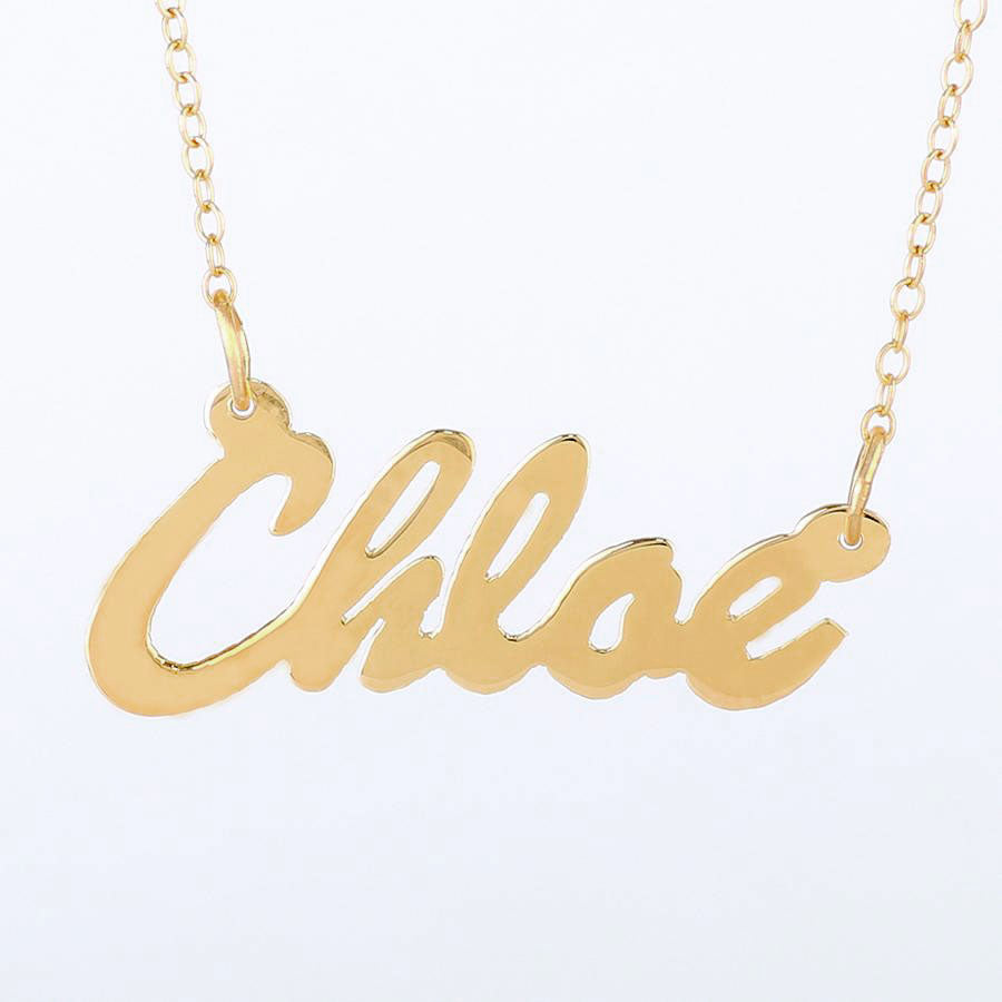 10K Gold Cursive Name Necklace
