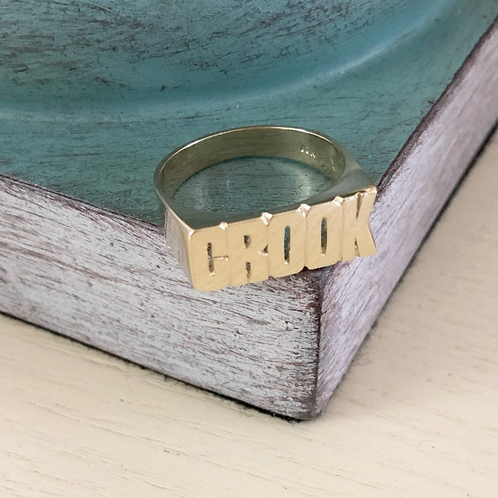 10k solid gold name ring