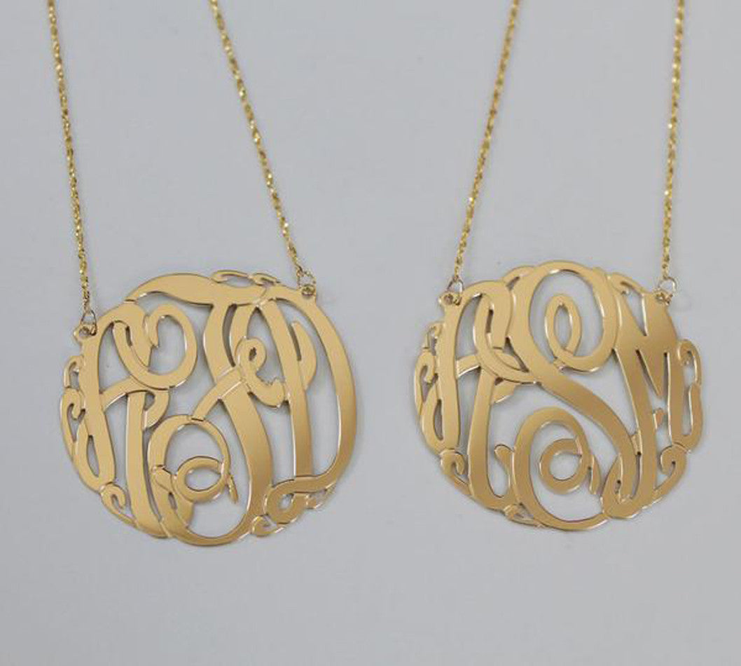 14K Gold Monogram Necklace - Big Slim 3