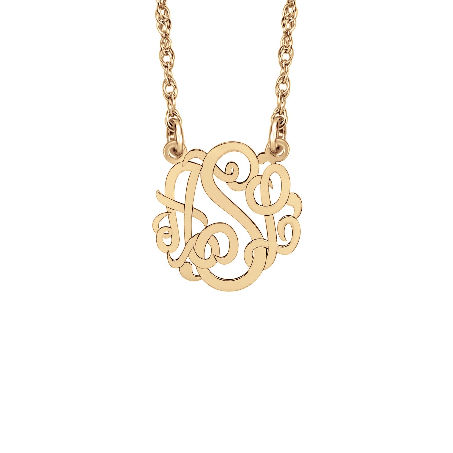 14K Solid Gold Mini Monogram Necklace – Be Monogrammed