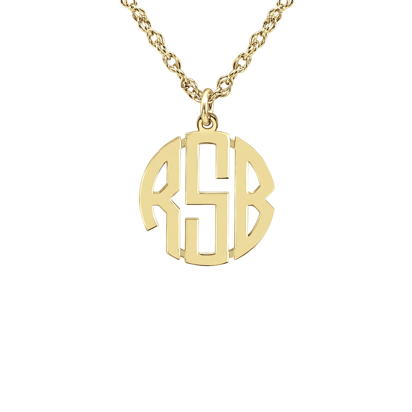 14K Gold Block Mini Monogram Necklace 2