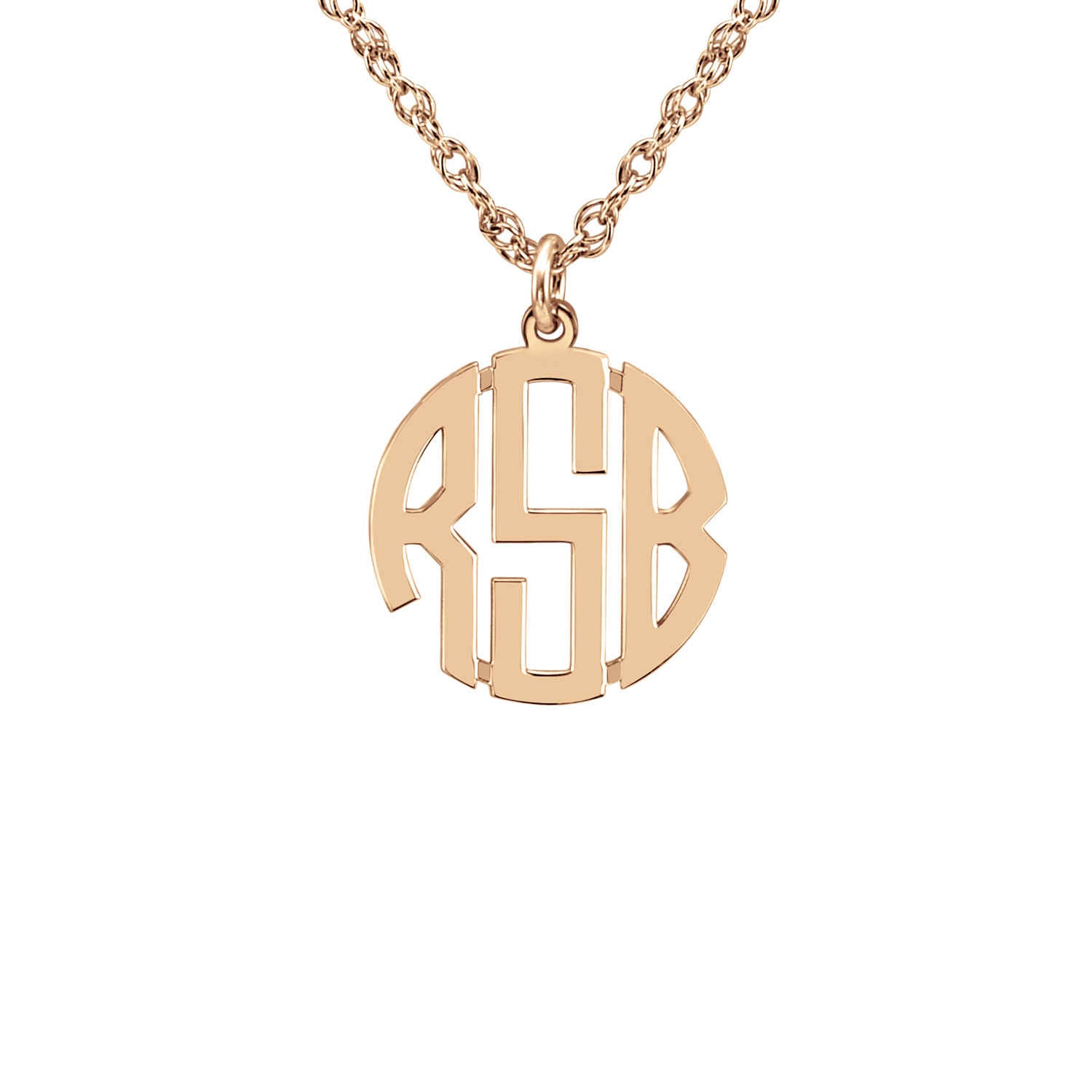14K Gold Block Mini Monogram Necklace 4