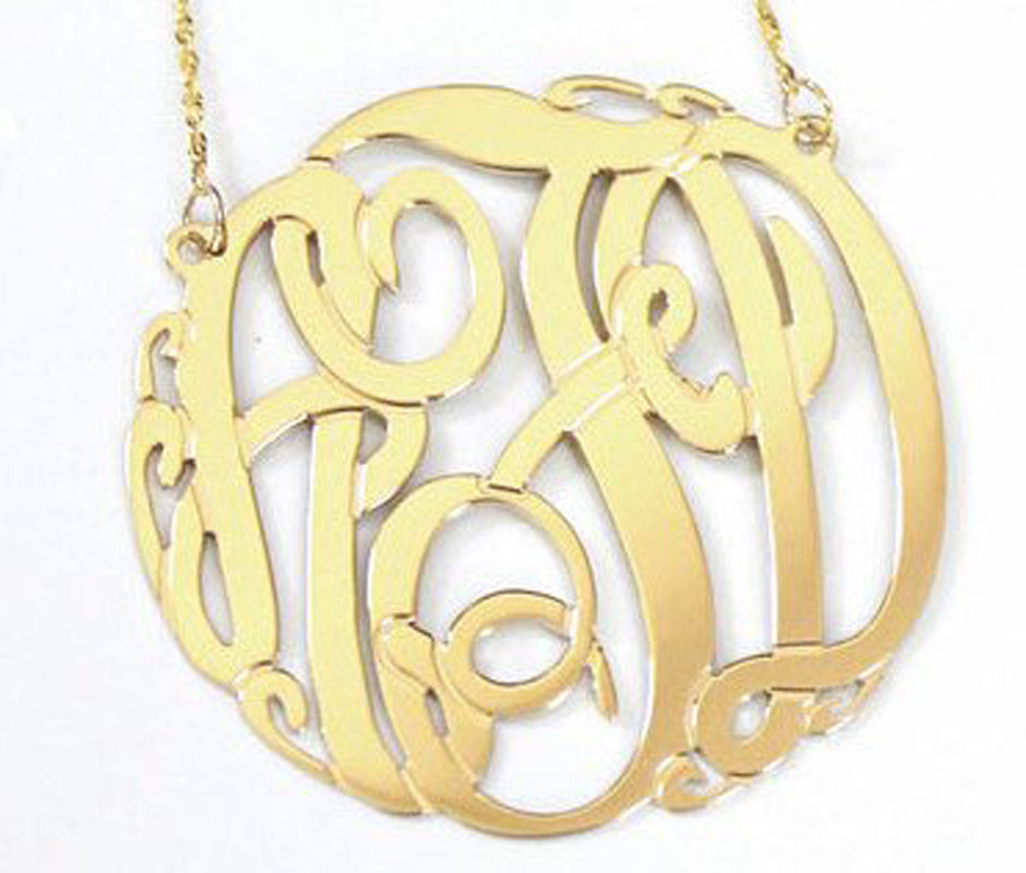 14k Gold Monogram Necklace