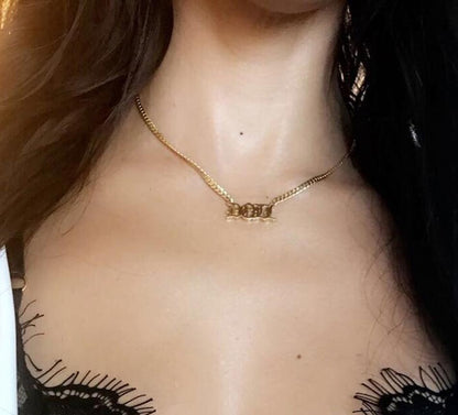 Personalized Name Choker Necklace - Kim Kardashian Saint Choker – Be  Monogrammed