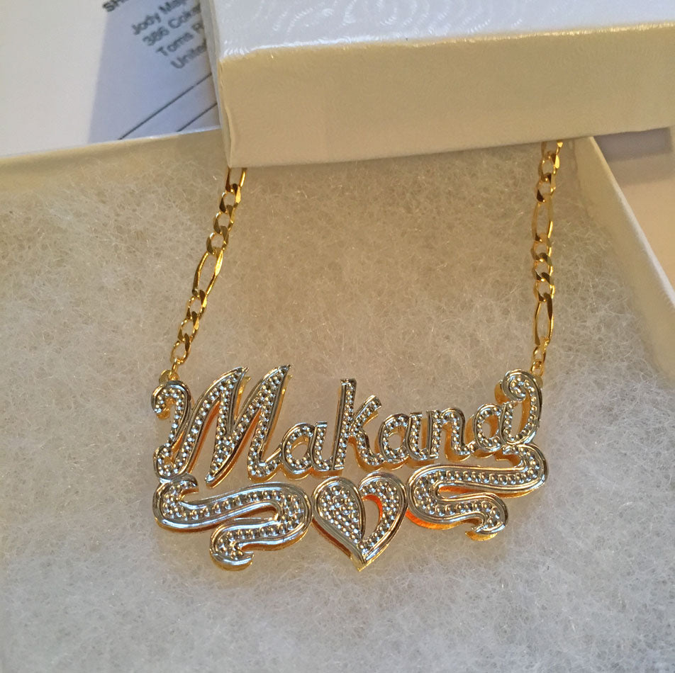 Double Plated 3D Beaded Name Necklace 6