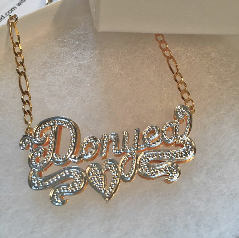 Double Plated 3D Beaded Name Necklace 8