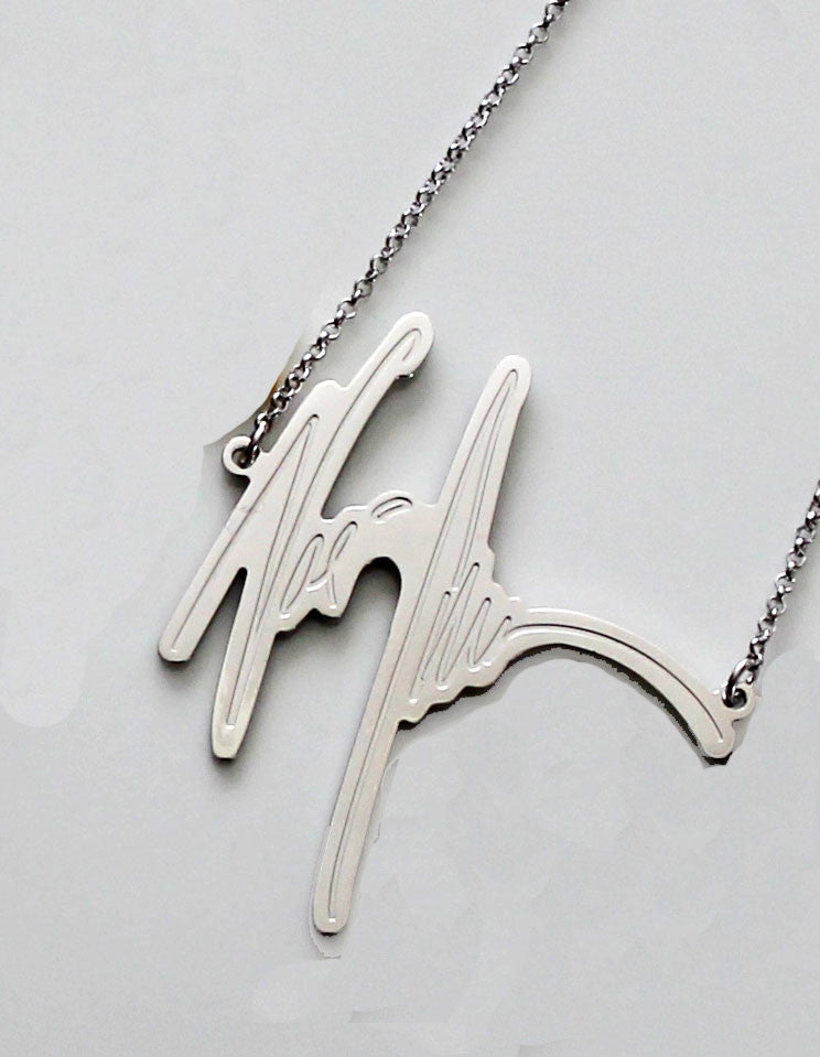 Your Signature Nameplate Necklace Sterling Silver