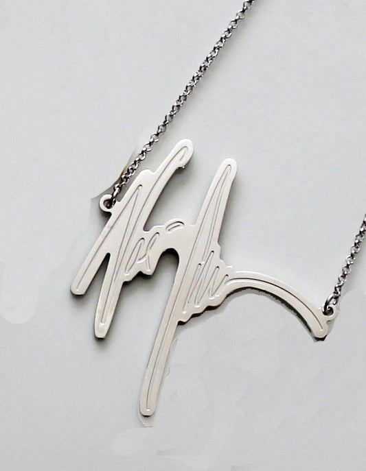 Your Signature Nameplate Necklace Sterling Silver