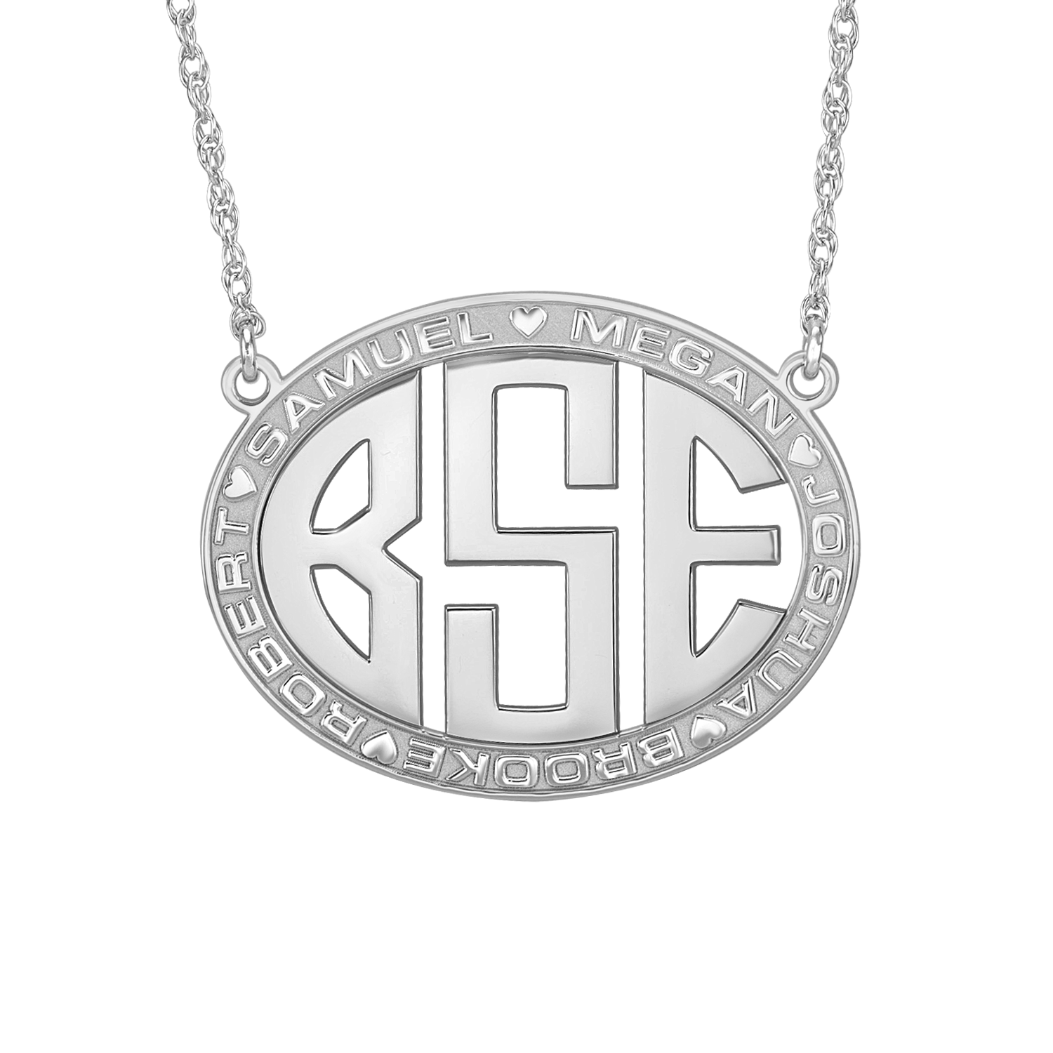 Silver Monogram Mothers Necklace