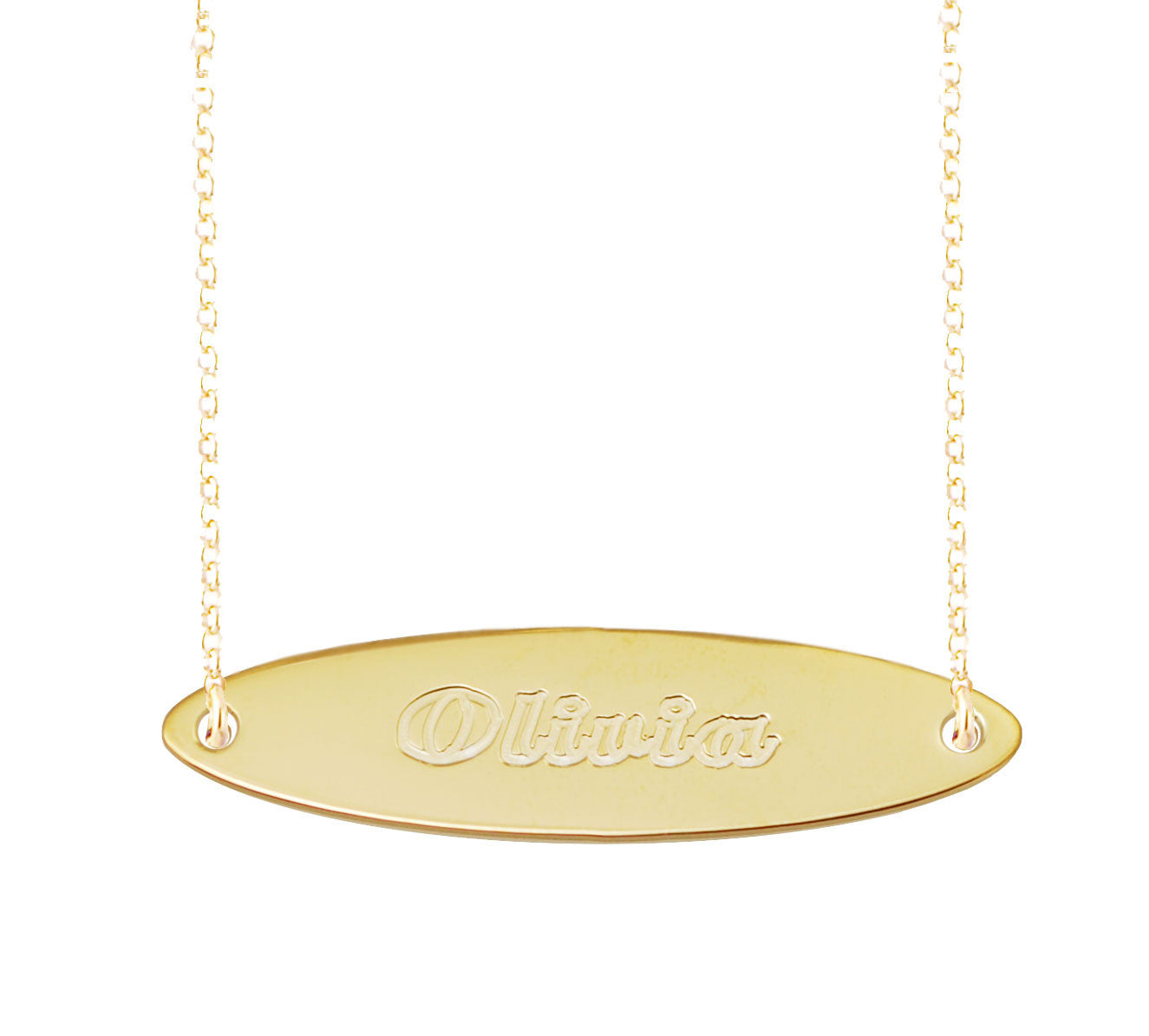 Oval Gold Bar Necklace