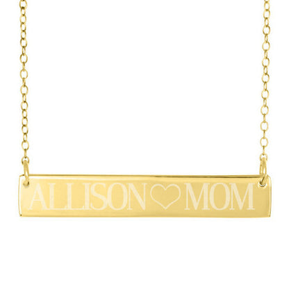 Engraved Gold Bar Necklace Clare Of The Bachelor Reese Witherspoon Alternate 4