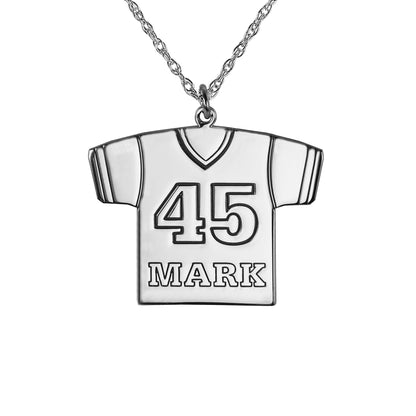 Personalized Football Jersey Necklace Alternate 1