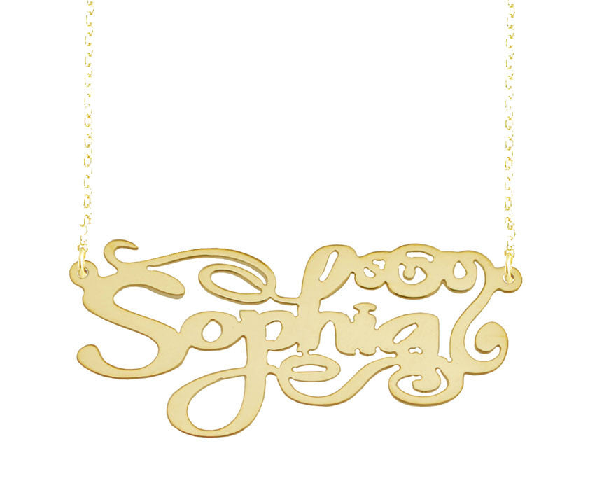 Scrolly Nameplate Necklace