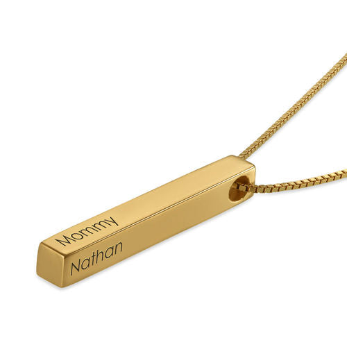 New Grad Skinny Bar Necklace, Personalized with Name, Date, or Coordin -  Danique Jewelry