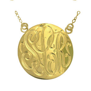 24K Gold Plated Hand Engraved Necklace Split Chain