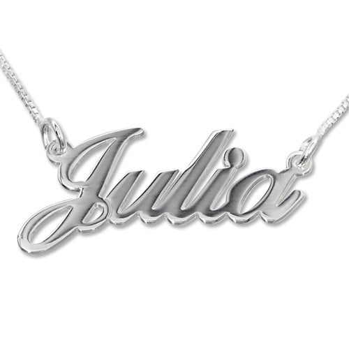 classic nameplate necklace - sterling silver