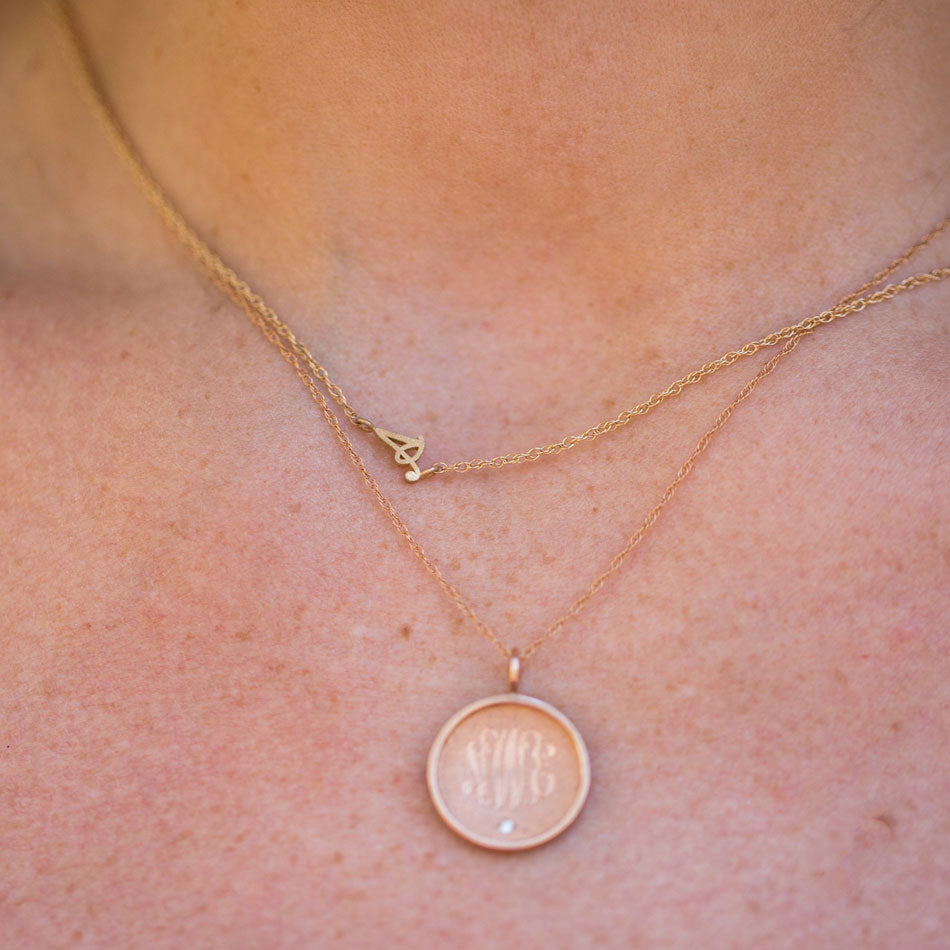 Sideways Initial Necklace 14K Gold Custom Block Letter Necklace – Fine  Jewelry by Anastasia Savenko