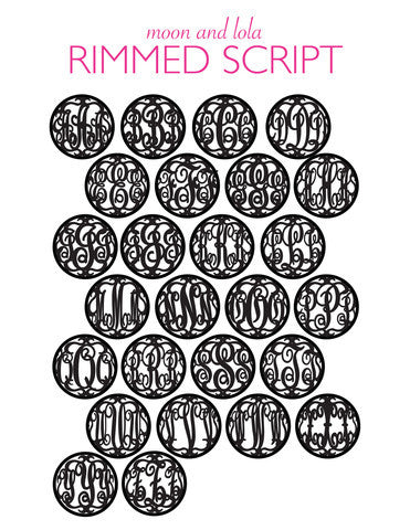 Extra Large Rimmed Script Acrylic Monogram Necklace Alternate 1