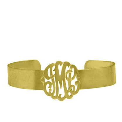 Rose Gold Plated Monogram Cuff Bracelet Alternate 2