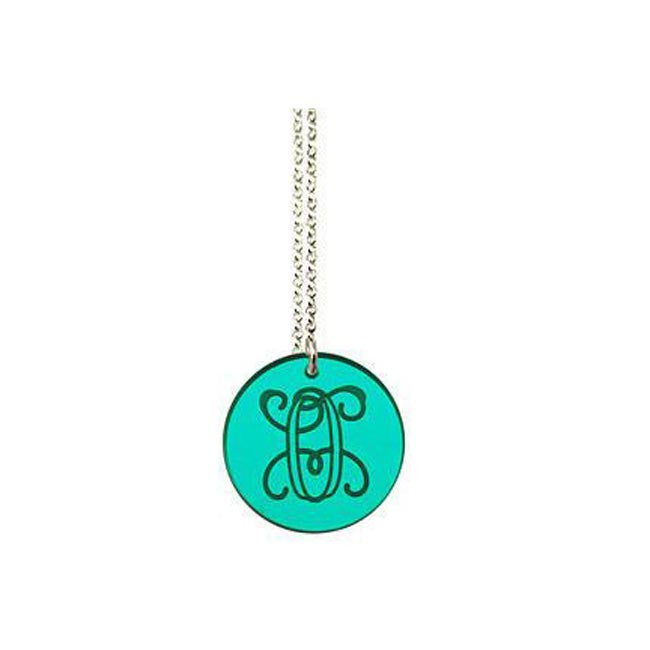 Acrylic Engraved Disc Necklace