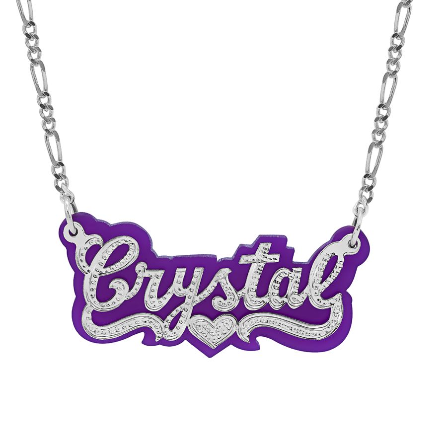 Beaded Nameplate Necklace with Acrylic