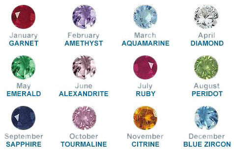 Birthstone Colors - Color may vary slightly