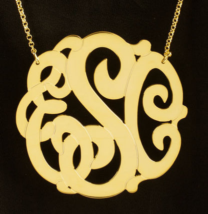 Extra Large Gold Monogram Necklace