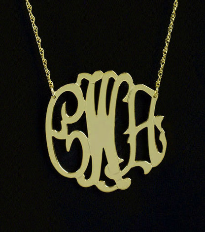 Gold Monogram Necklace Gold Filled