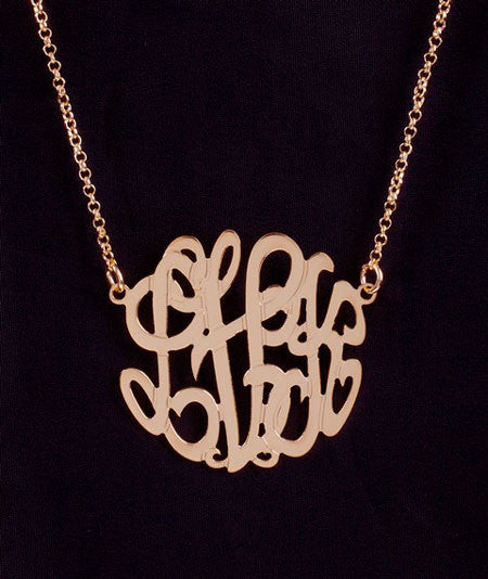 Mini Rose Gold Monogram Necklace