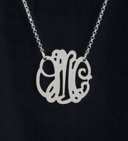 Sterling Silver Petite Monogram Necklace