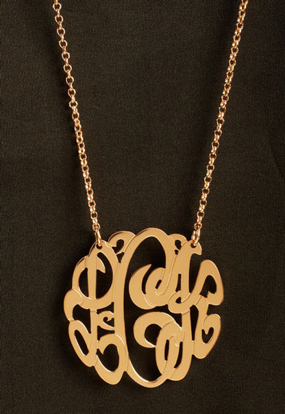 Rose Gold Monogram Necklace