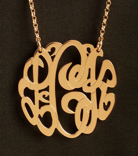 Rose Gold Monogram Necklace Medium/Large