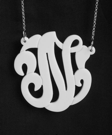 Swirly Initial Acrylic Monogram Necklace