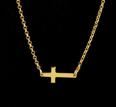 Gold Side Cross Necklace Giuliana Rancic Kardashians