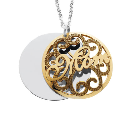 Personalized Engraved Domed Mom Pendant Up To 5 Names