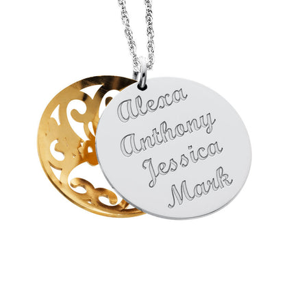 Personalized Engraved Domed Mom Pendant Up To 5 Names Alternate 1
