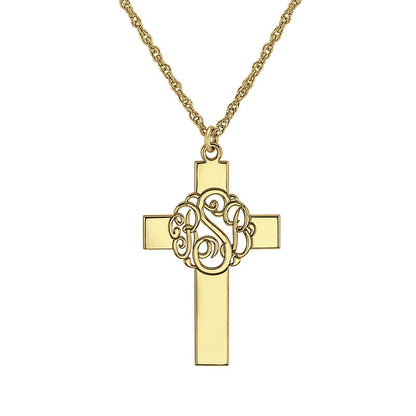 Personalized Classic Monogram Cross Necklace