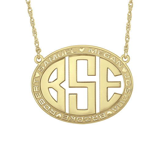 Gold Monogram Mothers Necklace