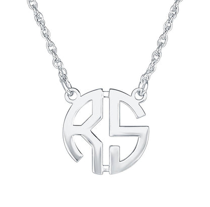 Silver Monogram Necklace   Two Initial