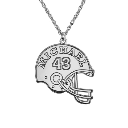 Personalized Football Helmet Necklace